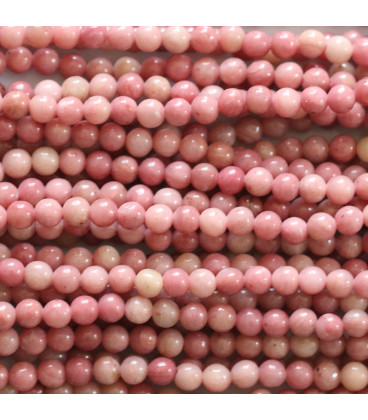 Rhodonite 2 mm round bead solid color - BeauMonde Bijoux