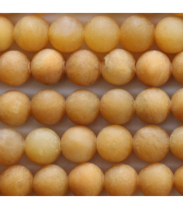 Jade yellow 8 mm matt round bead - BeauMonde Bijoux