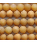 Jade yellow 8 mm matt round bead - BeauMonde Bijoux