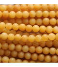 Jade jaune 4 mm perle ronde mat Birmanie