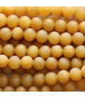 Jade jaune 6 mm perle ronde mat Birmanie