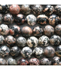 Snow obsidian red 8 mm round bead