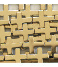 Hematite 14x18 mm golden cross