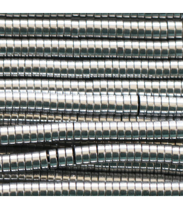 Hematite 1x3 mm heishi silver - BeauMonde Bijoux