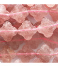 Quartz strawberry 13 mm fleur facettée A Brésil