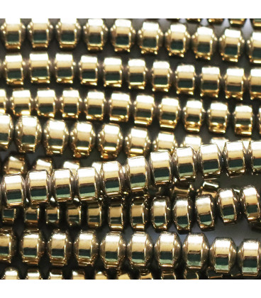 Hematite 6x3 mm smooth golden washer - BeauMonde Bijoux