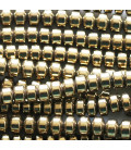 Hematite 6x3 mm smooth golden washer
