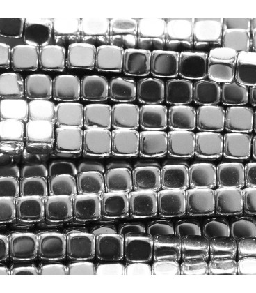 Hematite about 2.8/3X2.8/3 mm silver rounded square - BeauMonde Bijoux