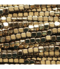 Hematite golden 2.5 / 3 mm rounded square - BeauMonde Bijoux