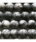 Snow obsidian 10 mm matt round bead - BeauMonde Bijoux