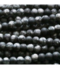 Snow obsidian 4 mm matt round bead