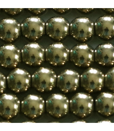 Golden hematite 8 / 8.3 mm round bead, hole of about 3 mm - BeauMonde Bijoux