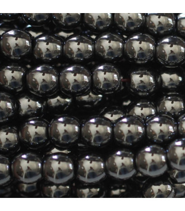 BeauMonde Bijoux - Hématite 6/6.3 mm environ ronde trou 2 mm environ