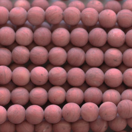 Rhodonite 6 mm environ perle ronde mat uni AA Afrique du Sud