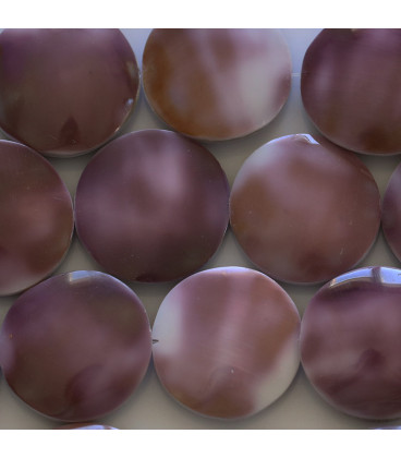 BeauMonde Bijoux - Coquillage rond tiger violet 20 mm Indonésie