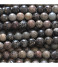 Jaspe artique 6 mm environ perle ronde beige/gris Afrique