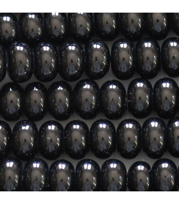 BeauMonde Bijoux - Agate noire 5x8 mm rondelle arrondie A+ Brésil