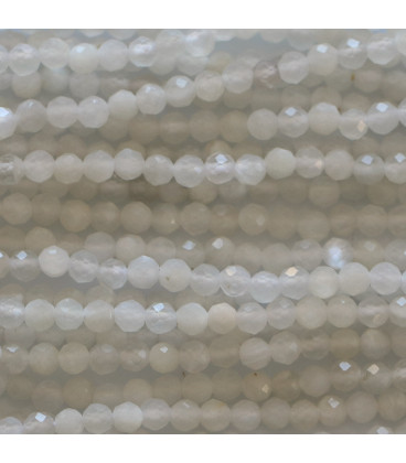 Moonstone 3 mm faceted white round bead - BeauMonde Bijoux