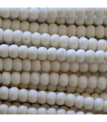 BeauMonde Bijoux - Howlite 2x4 mm rondelle arrondie ivoire unie