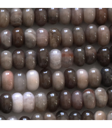 BeauMonde Bijoux - Bois pétrifié 4x6 mm rondelle arrondie A Madagascar