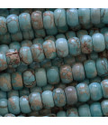Jaspe 4x6 mm rondelle arrondie impression teinté turquoise A Chine