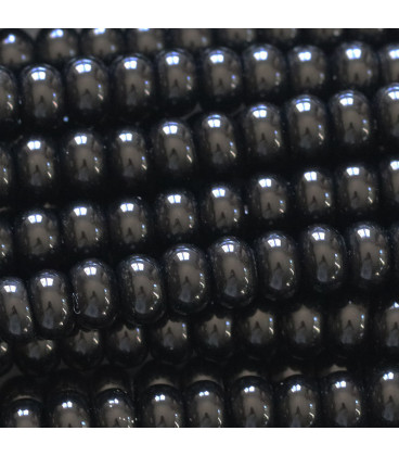 BeauMonde Bijoux - Agate noire 6x4 mm rondelle arrondie