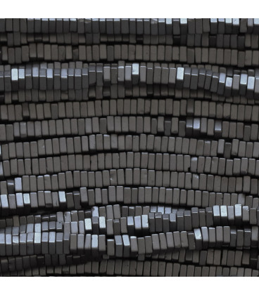 Hematite 1x2 mm stacked matt square - BeauMonde Bijoux