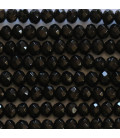 Agate noire 3x4 mm rondelle facetée