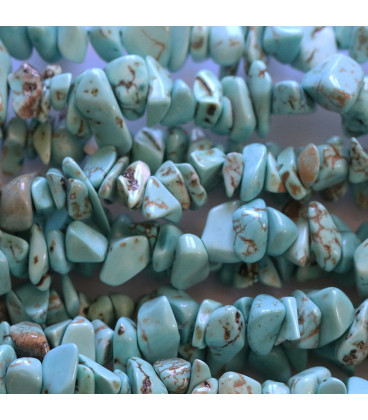 BeauMonde Bijoux - Howlite turquoise pierre chips 5/8 mm +/- environ Chine