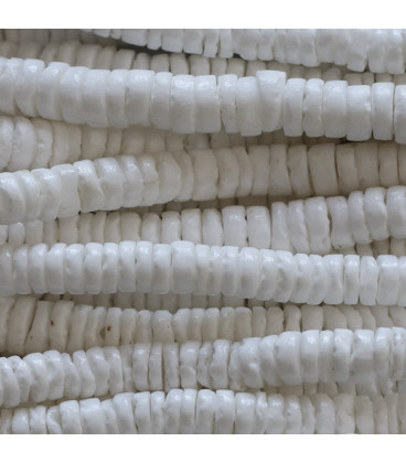 Heishi shell 4/5 mm white clam - BeauMonde Bijoux