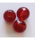 Perle 14mm ronde facetté bohème siam (en sachet)