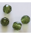 BeauMonde Bijoux - Perle 8mm ronde facetté bohème olivine (en sachet)