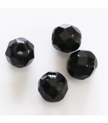 BeauMonde Bijoux - Perle 8mm ronde facetté bohème noir (en sachet)