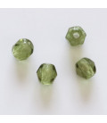Perle 6mm ronde facetté bohème olivine (en sachet)