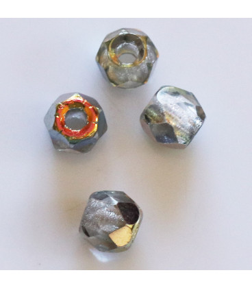 Stained glass bohemian faceted round bead 6 mm (in packet) - BeauMonde Bijoux