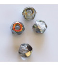 Stained glass bohemian faceted round bead 6 mm (in packet)