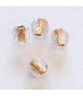 Bohemian bead 6 mm round faceted golden (in packet) - BeauMonde Bijoux