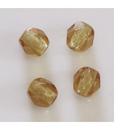 Bohemian topaz 6 mm round faceted bead (in packet) - BeauMonde Bijoux