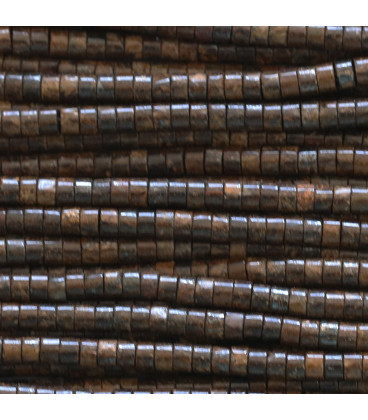 Bronzite 2x3 mm straight heishi washer - BeauMonde Bijoux