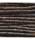 Bronzite 2x3 mm straight heishi washer