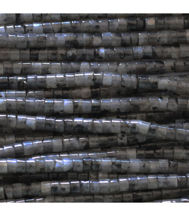 BeauMonde Bijoux - Labradorite noire 2x3 mm environ rondelle heishi (larvikite) A Afrique