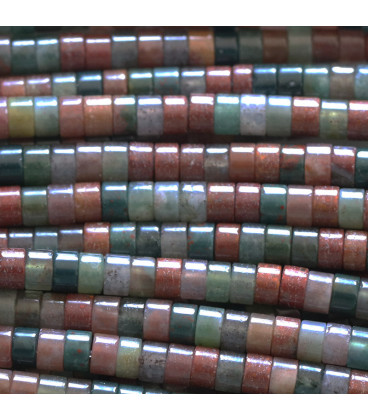 India agate 2x4 mm straight heishi washer - BeauMonde Bijoux