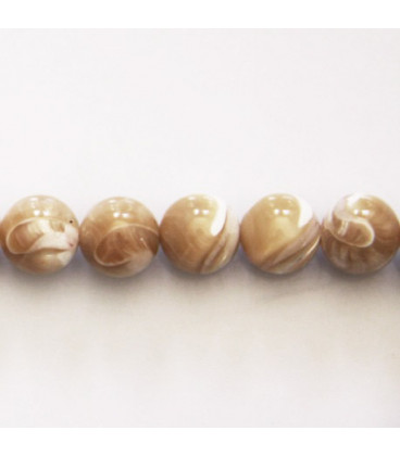 BeauMonde Bijoux - Nacre beige 10 mm perle ronde A Indonésie