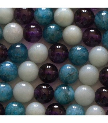 Multi stones 8 mm Apatite, Chinese Amazonite and Amethyst - BeauMonde Bijoux
