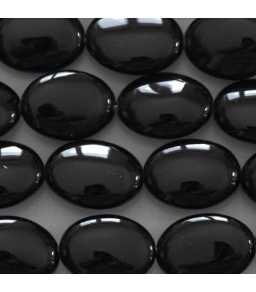 BeauMonde Bijoux - Agate noire 10x14 mm ovale plat pierre chauffée