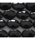 Agate noire 10x14 mm ovale plat pierre chauffée