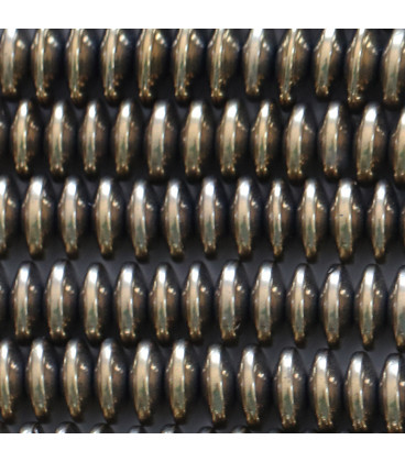 BeauMonde Bijoux - Hématite dorée 2/3x8 mm environ rondelle arrondie lisse large