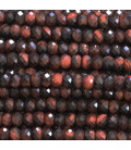 BeauMonde Bijoux - Oeil de taureau (rouge) 2.5x4 mm environ rondelle facettée A Afrique