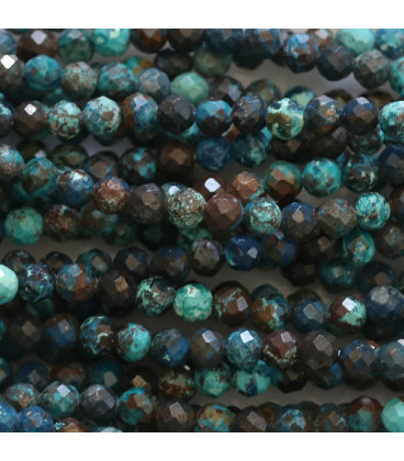 BeauMonde Bijoux - Chrysocolle 3/3.5 mm perle ronde facetté A Pérou