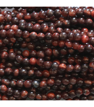 BeauMonde Bijoux - Oeil de Taureau (rouge) 2 mm environ perle ronde A Afrique